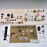 European, U.S.A, Malayan, etc Military Forces. A box containing three display cards of badges and