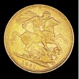 Great Britain Gold Sovereign 1881 George & Dragon Additional Information: Melbourne mint mark is