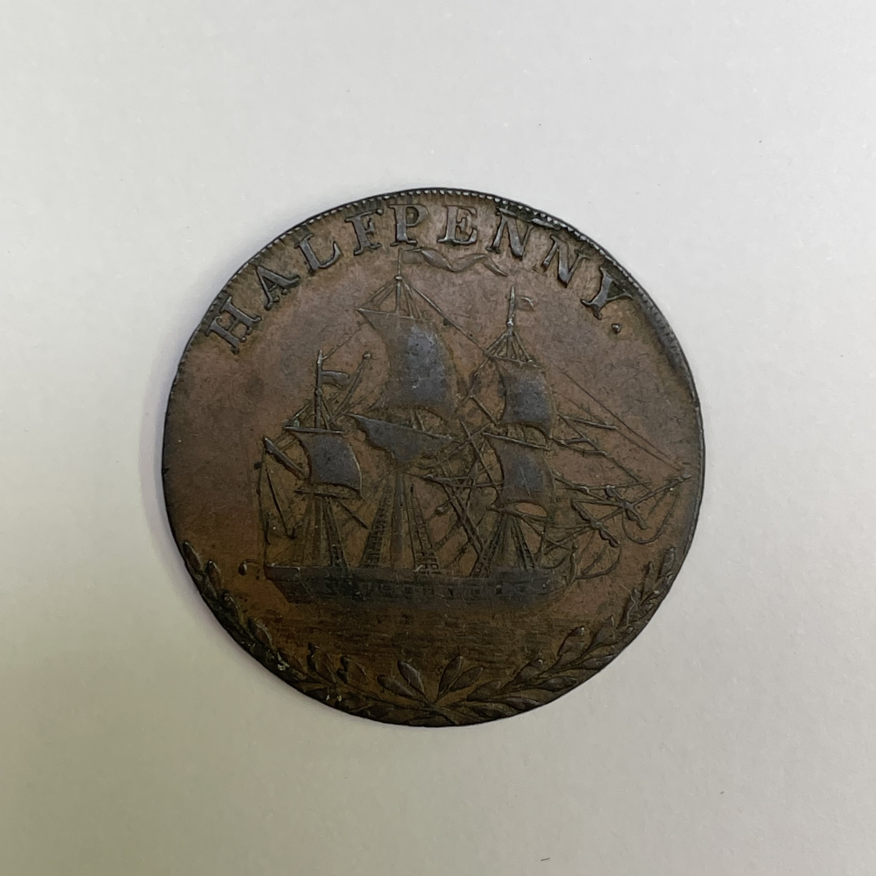 Great Britain and World Coins An 1888 silver 2/- coin (EF+), a circa 1800 copper trading - Image 6 of 11