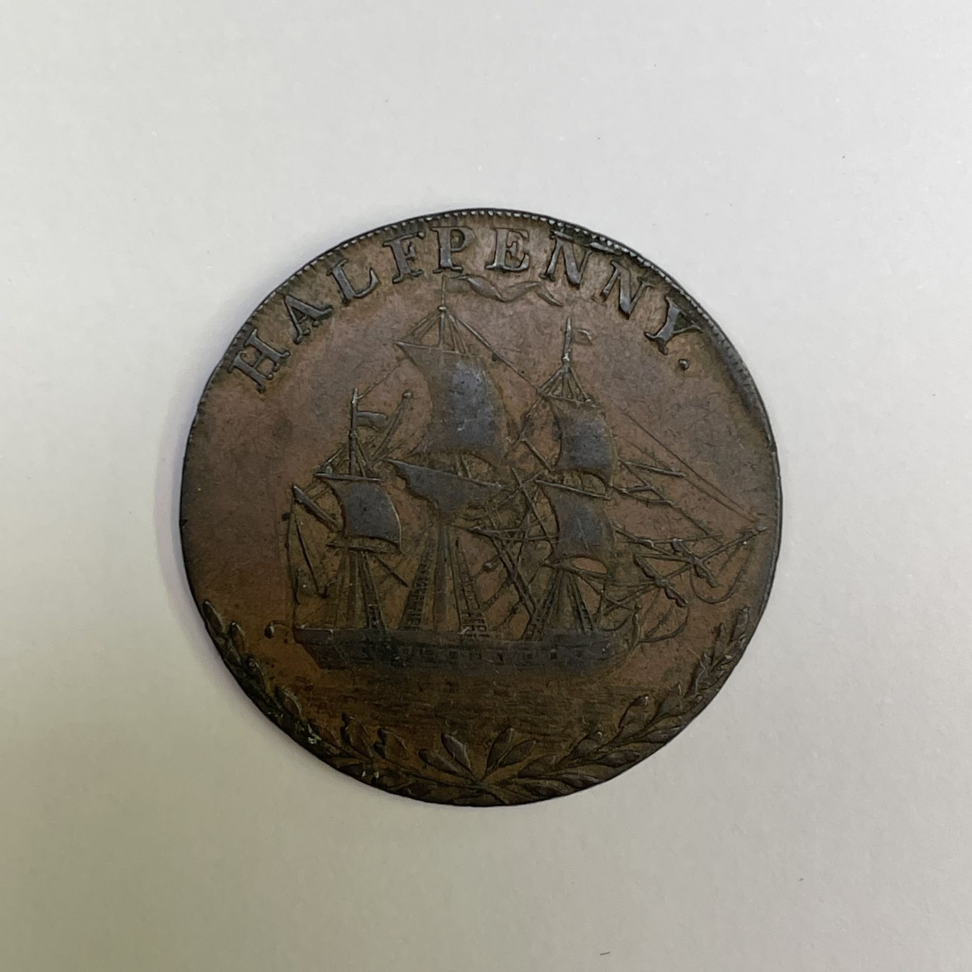 Great Britain and World Coins An 1888 silver 2/- coin (EF+), a circa 1800 copper trading - Image 6 of 11
