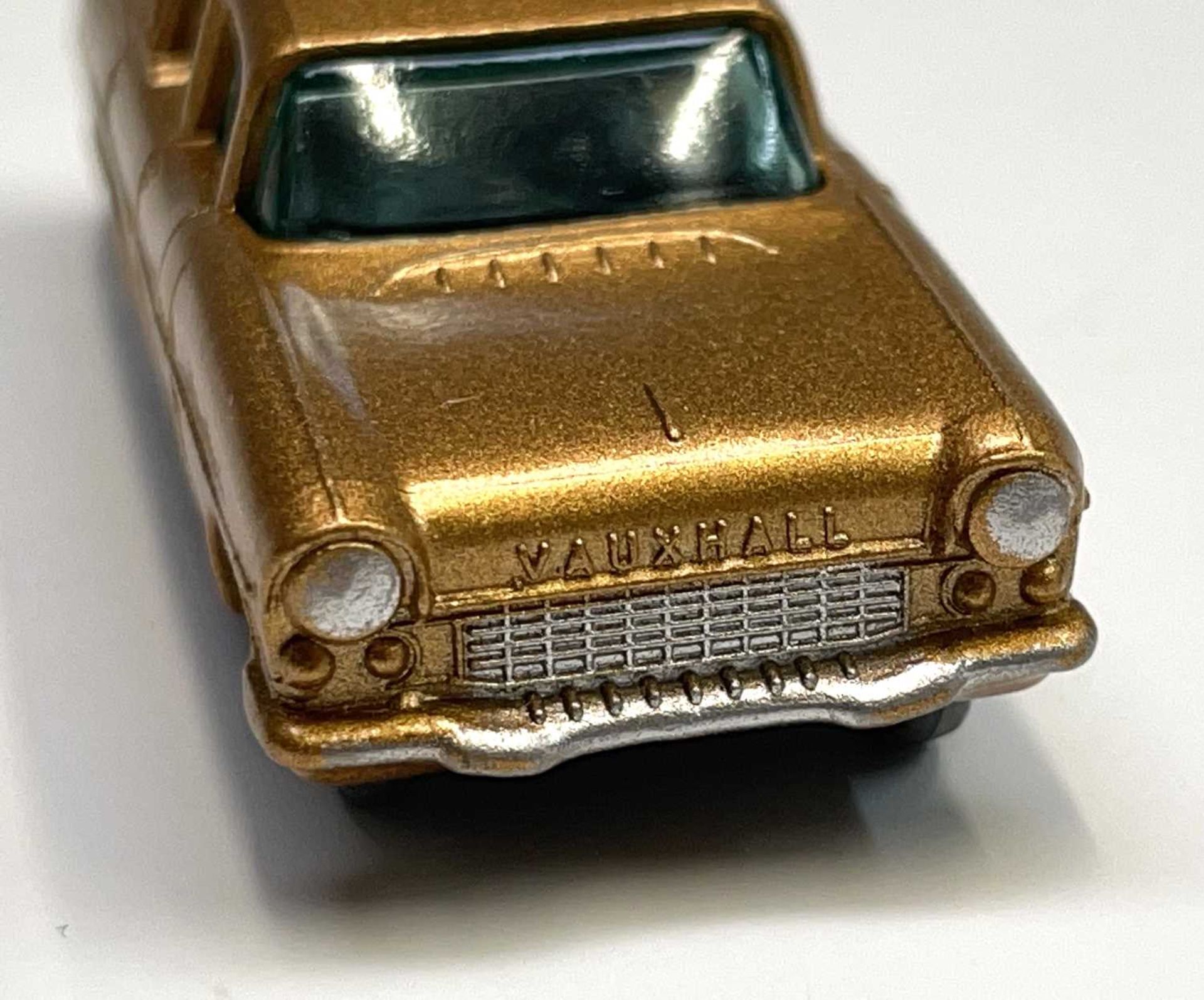 Lesney - Matchbox Toy no 22. Vauxhall Cresta, gold body S.P.W. mint boxed - box has some staining on - Image 5 of 6