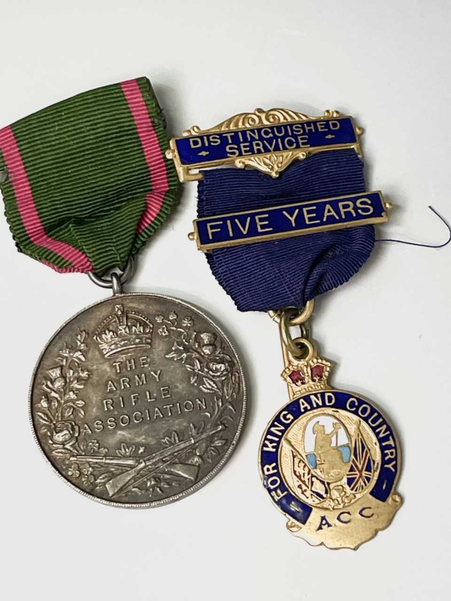 Military and other Medals and Badges. A hallmarked silver Army Rifle Association medal, an A.C.C. " - Image 2 of 4