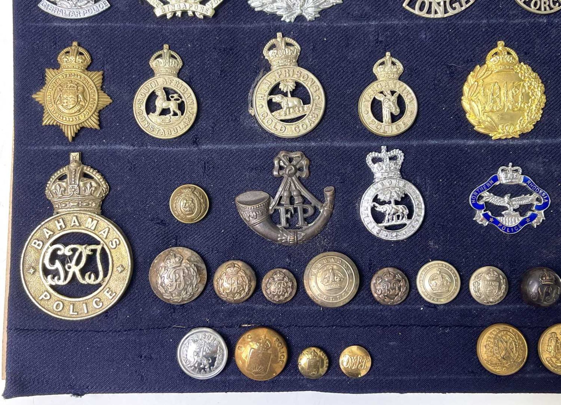 Police Forces - Foreign. A display card of Badges, Buttons and Shoulder Titles. Noted: Tonga Police, - Image 4 of 5