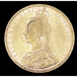 Great Britain Gold Sovereign 1889 Jubilee Head EF Note: Melbourne mint mark apparent Condition: