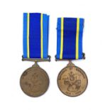 South Africa Police 75th Anniversary Medal (x2). A bronze 1913-1988 75th anniversary medal awarded