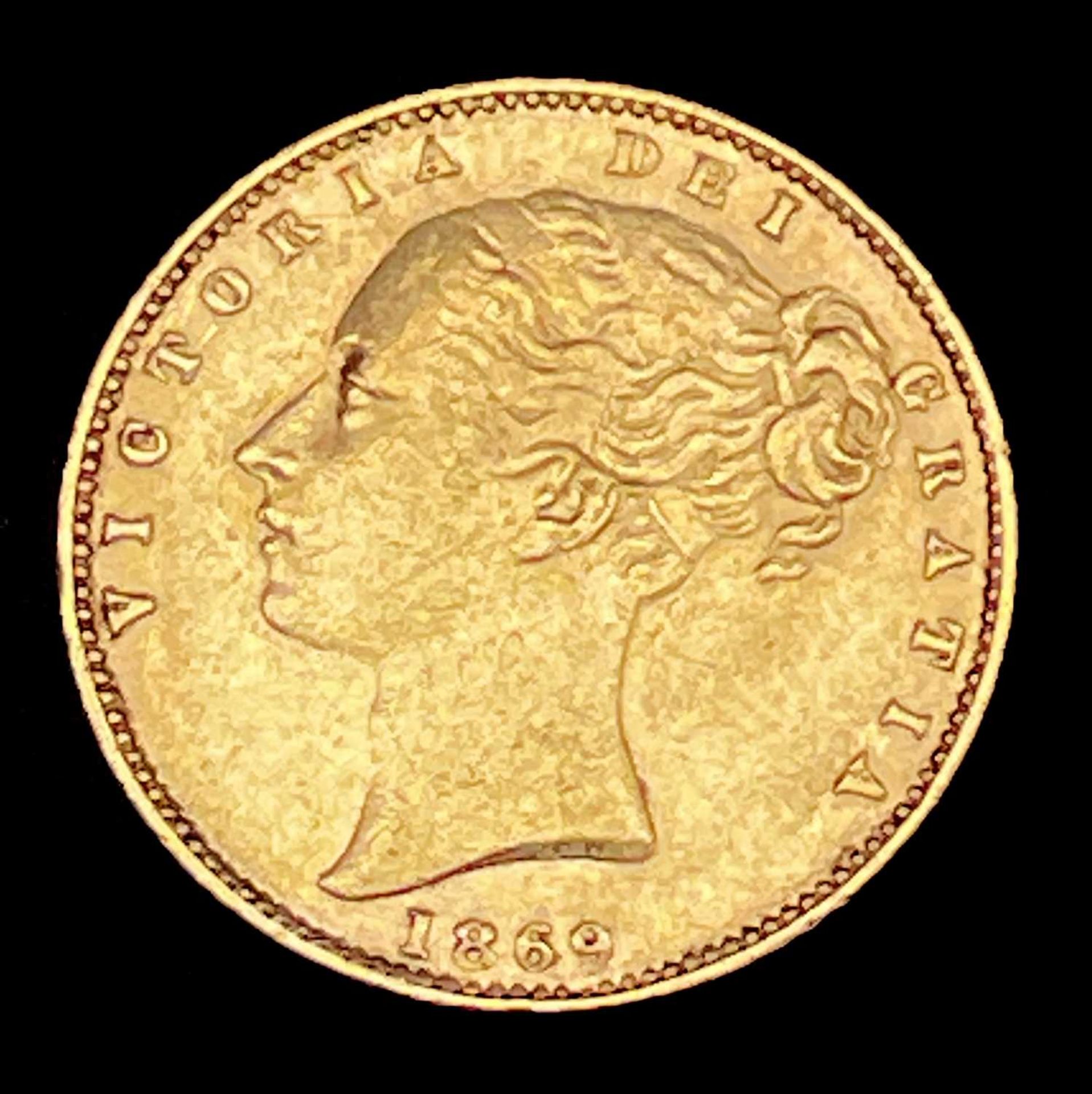 Great Britain Gold Sovereign 1869 Die no.60. Shield Back. Condition: please request a condition - Image 2 of 5