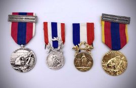 French Police Medals. Silver 2nd Class and Gold Class, Gendarmerie - silver and gold. Condition: