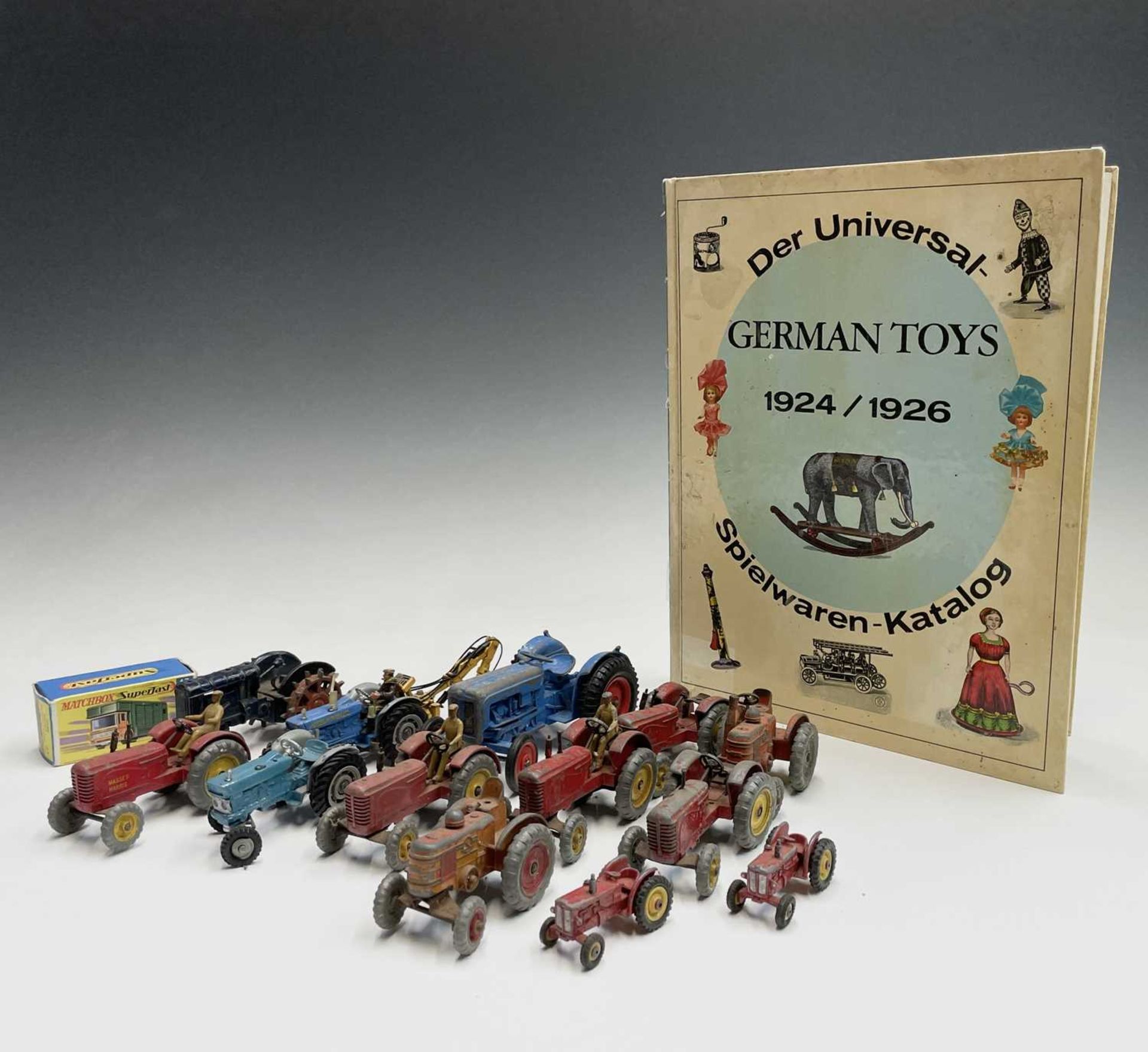 Tractors. Quantity of diecast tractors in mixed condition by Britains, Dinky, Corgi, Lesney, etc. 13