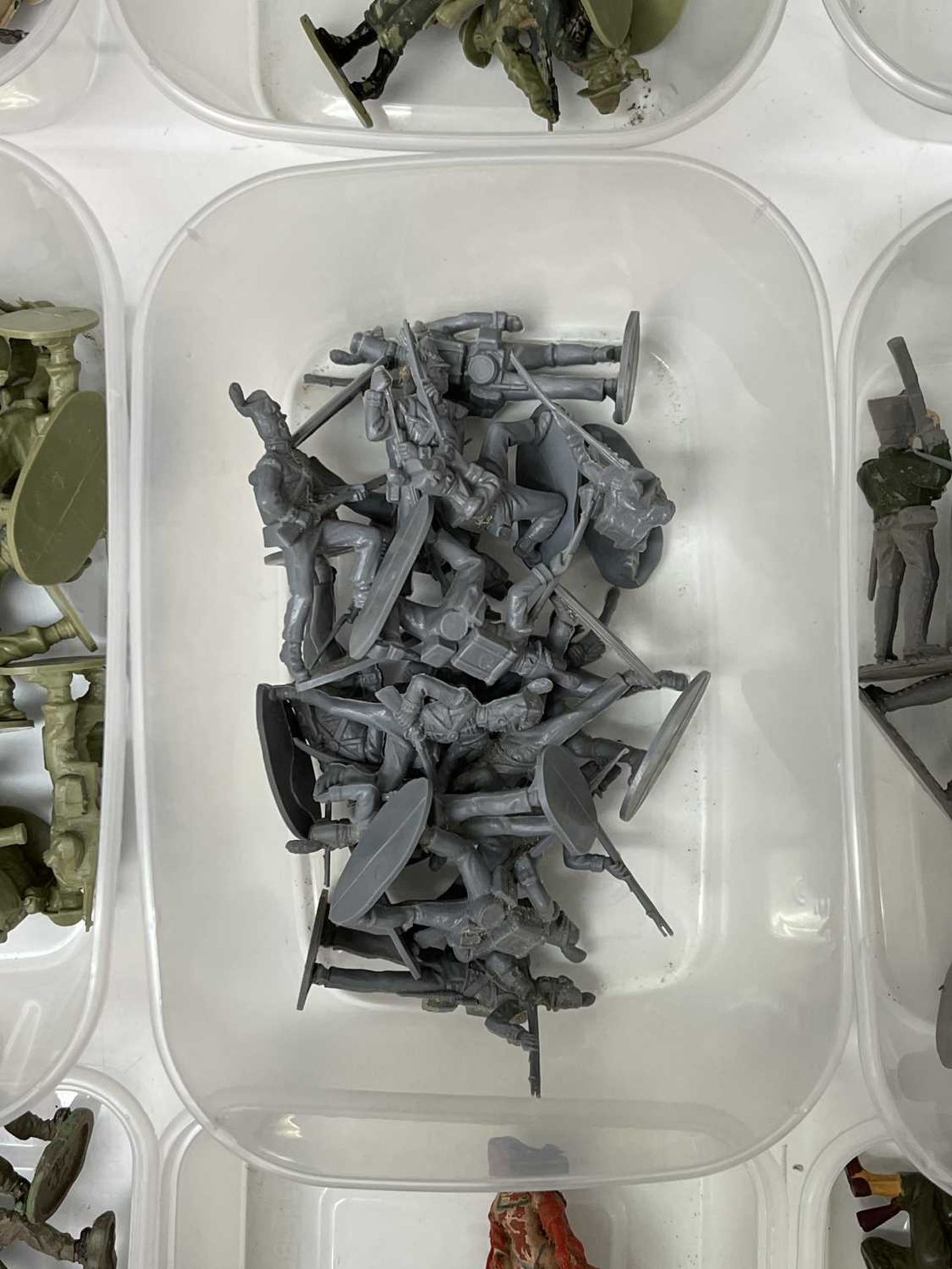 1960s-1980s Plastic Soldiers. Large quantity of mostly Airfix figures sorted into containers - WWII, - Image 6 of 12