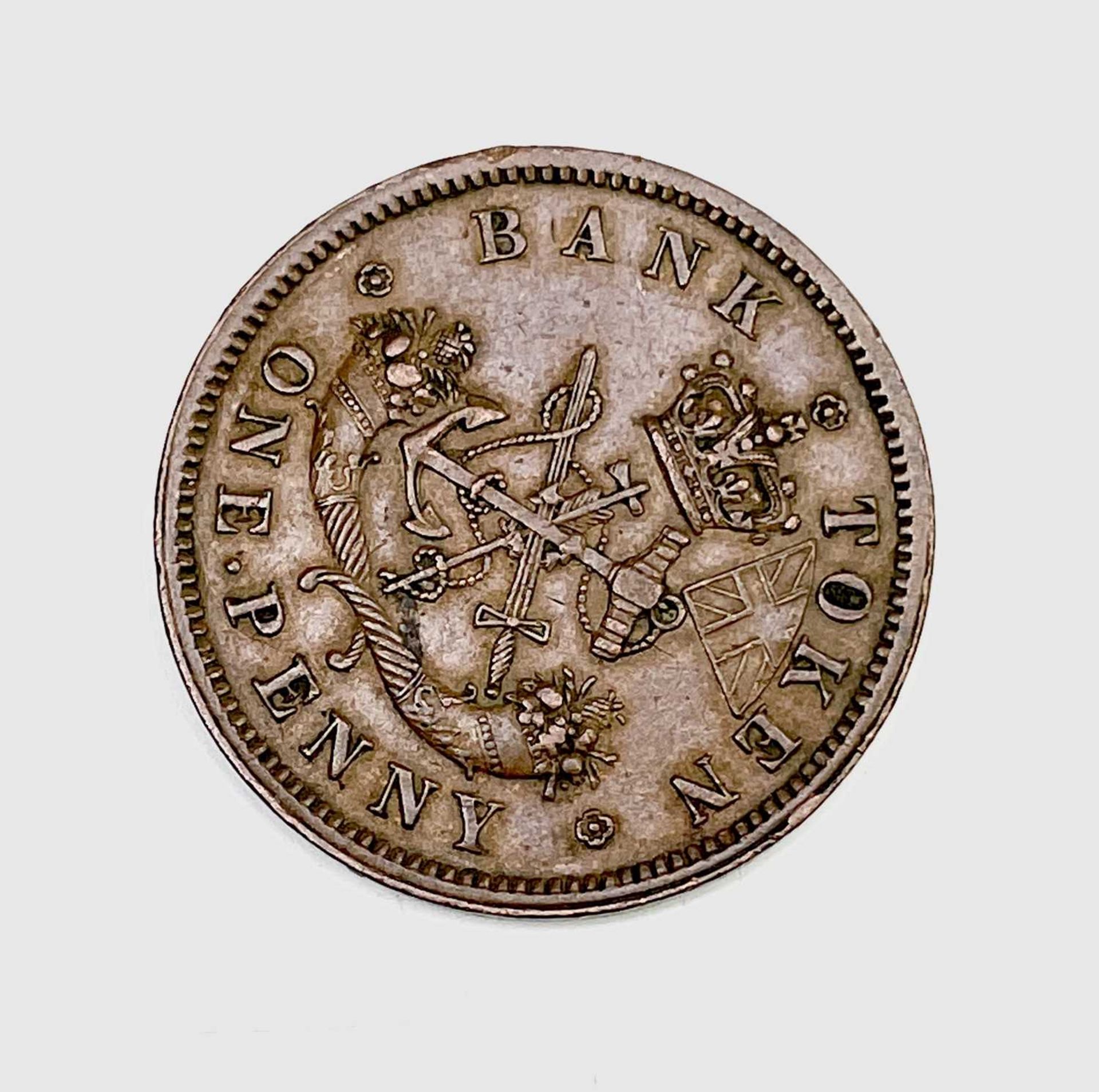 Coins & Banknotes. Lot comprises a Bank of Upper Canada 1857 Bank Token penny in EF condition, - Image 7 of 8