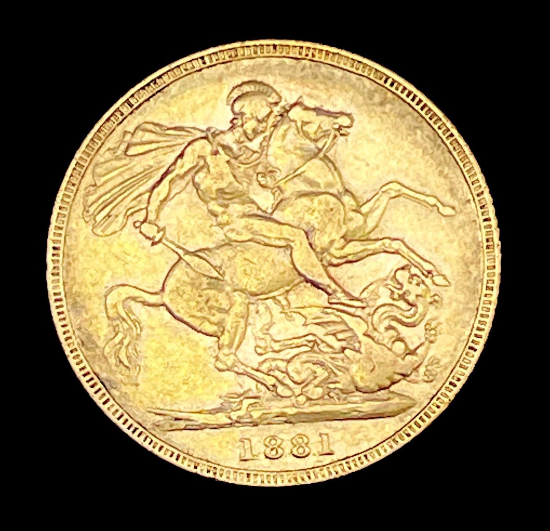 Great Britain Gold Sovereign 1881 George & Dragon Additional Information: Sydney mint mark is