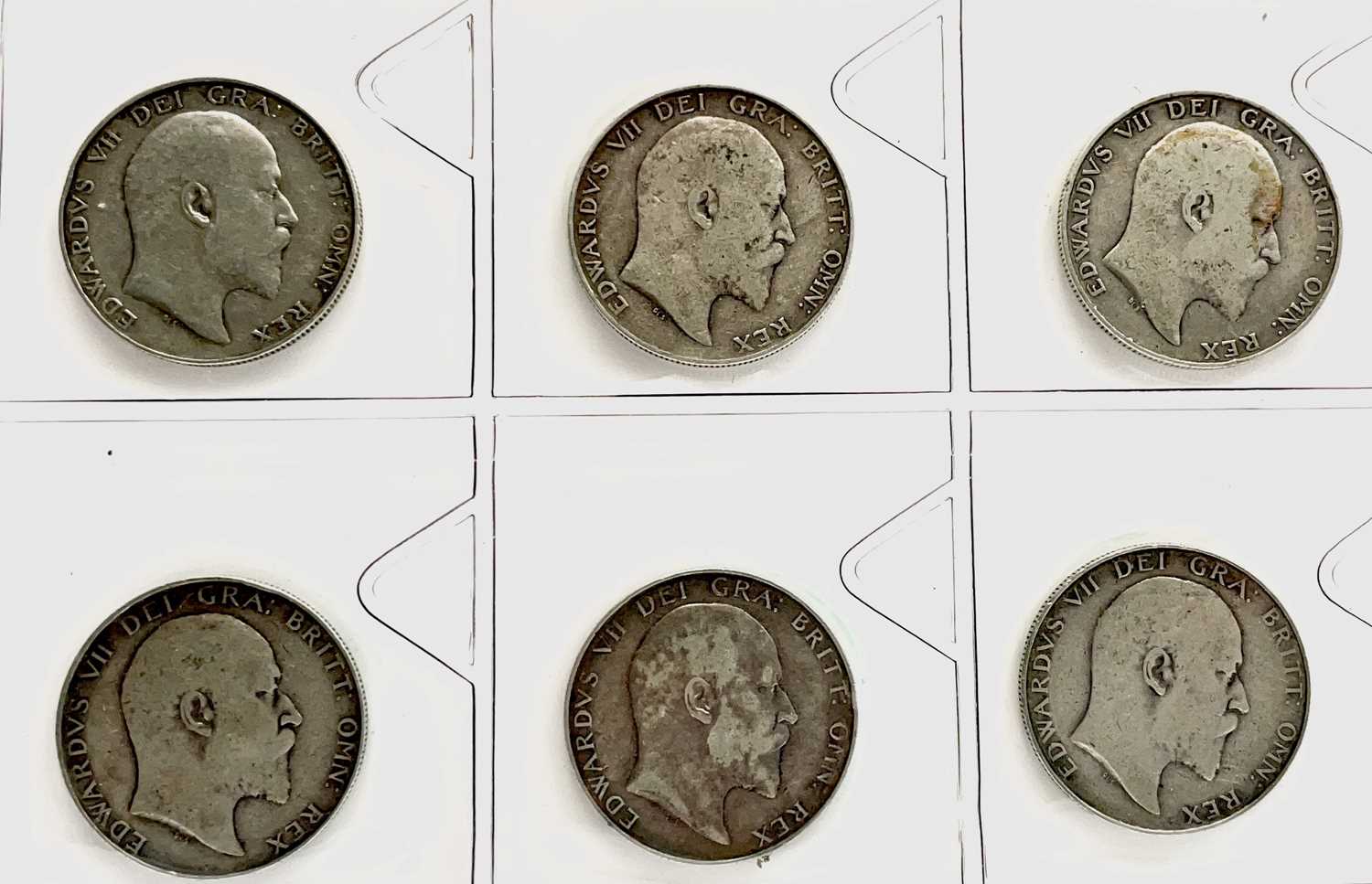 Great Britain King Edward VII Halfcrowns (x6) Comprising: 1902 (x3), 1906 (x1), 1909 (x1), 1910 (x1)