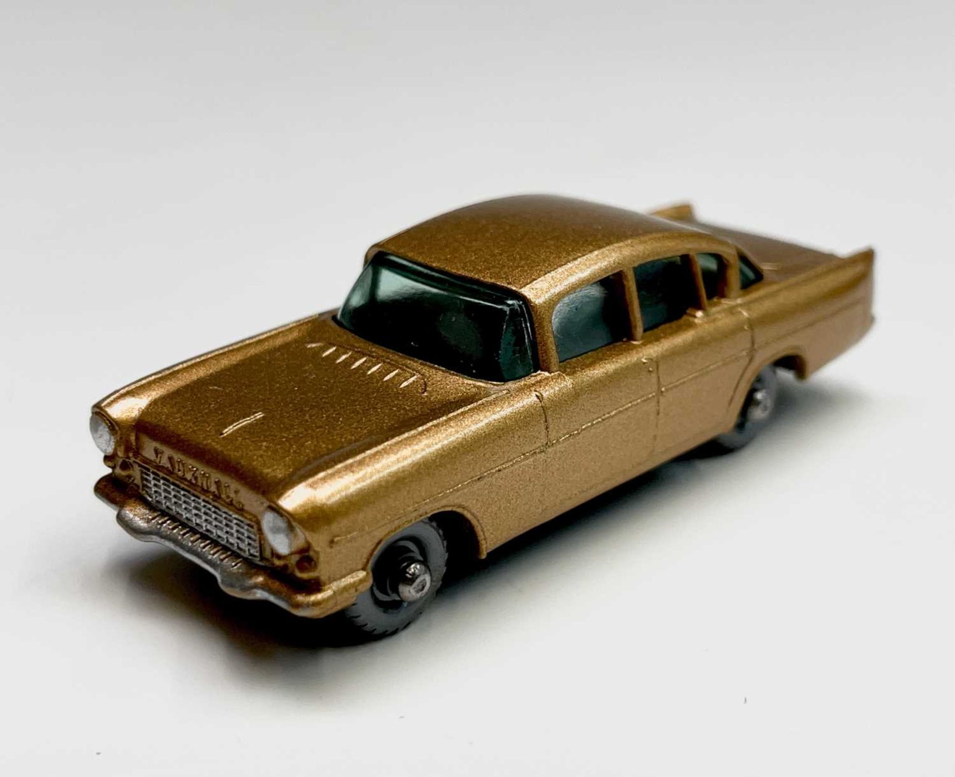 Lesney - Matchbox Toy no 22. Vauxhall Cresta, gold body S.P.W. mint boxed - box has some staining on - Image 6 of 6