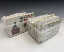 Zimbabwe - Two plastic boxes containing range of FDCs and mint stamps for period 1982 -97, very