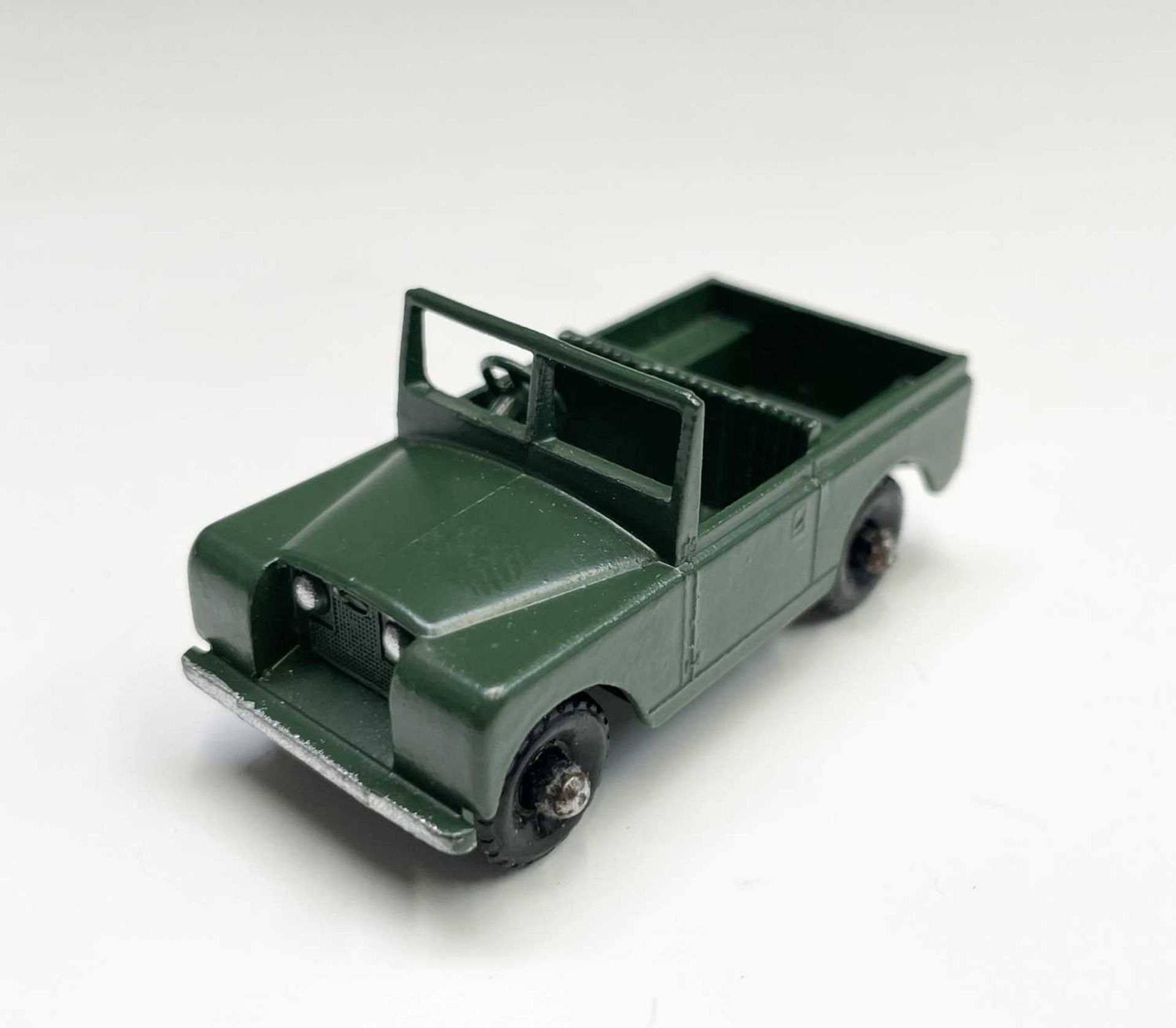 Lesney - Matchbox Toys nos 12 and 43. Land Rover Series II, B.P.W, rounded axles, mint boxed. - Image 2 of 5