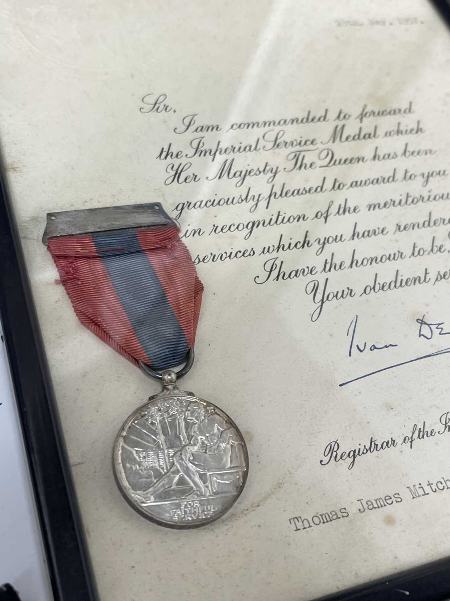 Penzance, Cornwall Interest. Lot comprises a framed and glazed silver Imperial Service Medal with - Image 4 of 6
