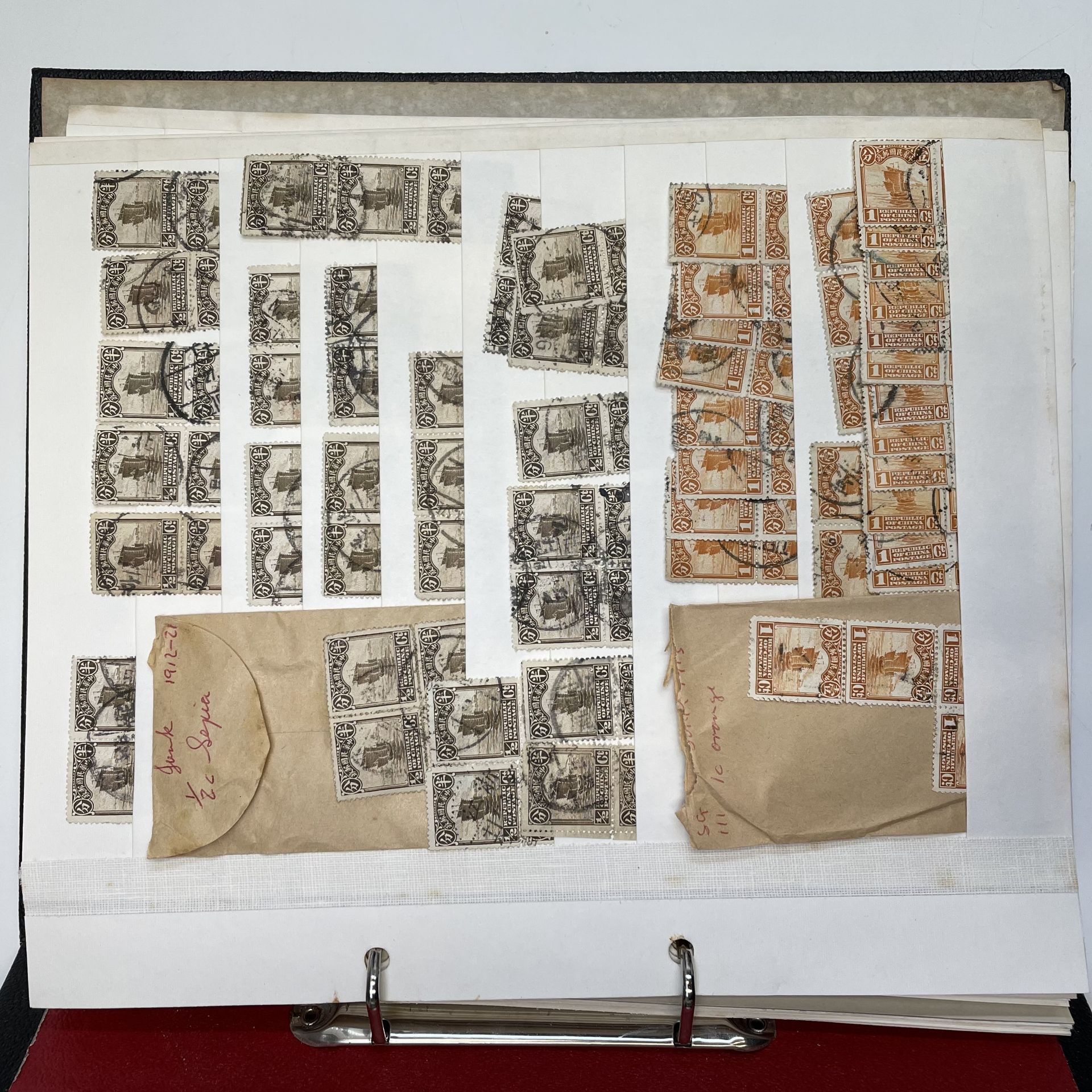 China. A binder containing many hundreds of used singles, pairs and blocks of the 1912 Junk, Rice- - Image 16 of 20