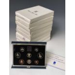 UK Royal Mint proof coin sets. 1983 - 1990 all in boxes of issue. 8 in total. Condition: please