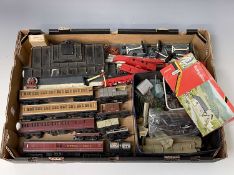 Model Railways 00 Gauge. A large box containing triang/hornby etc, comprising: four coaches, seven