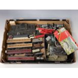 Model Railways 00 Gauge. A large box containing triang/hornby etc, comprising: four coaches, seven