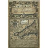 OWEN & BOWEN. 'The Road from Exeter to Truro showing Map of Cornwall.' Partially hand coloured,