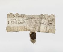 RICHARD CAREW. Rare Elizabethan Indenture re lease by Richard Carew of Antony (the early Cornish