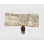 RICHARD CAREW. Rare Elizabethan Indenture re lease by Richard Carew of Antony (the early Cornish