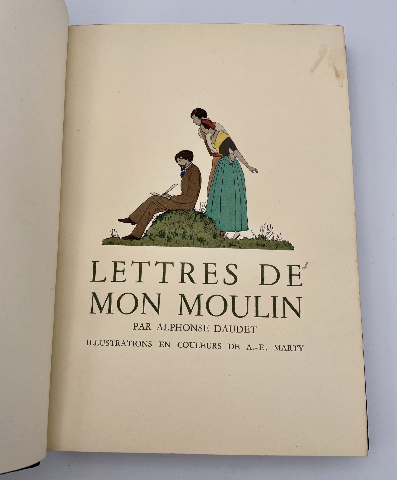 FINE BINDING. 'Lettres de Mon Moulin,' by ALPHONSE DAUDET. Pochoir plates complete. Limited - Image 4 of 4