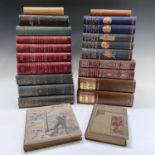 BINDINGS. 'English Lierature: An Illustrated Record,' four volumes, half red leather with gilt