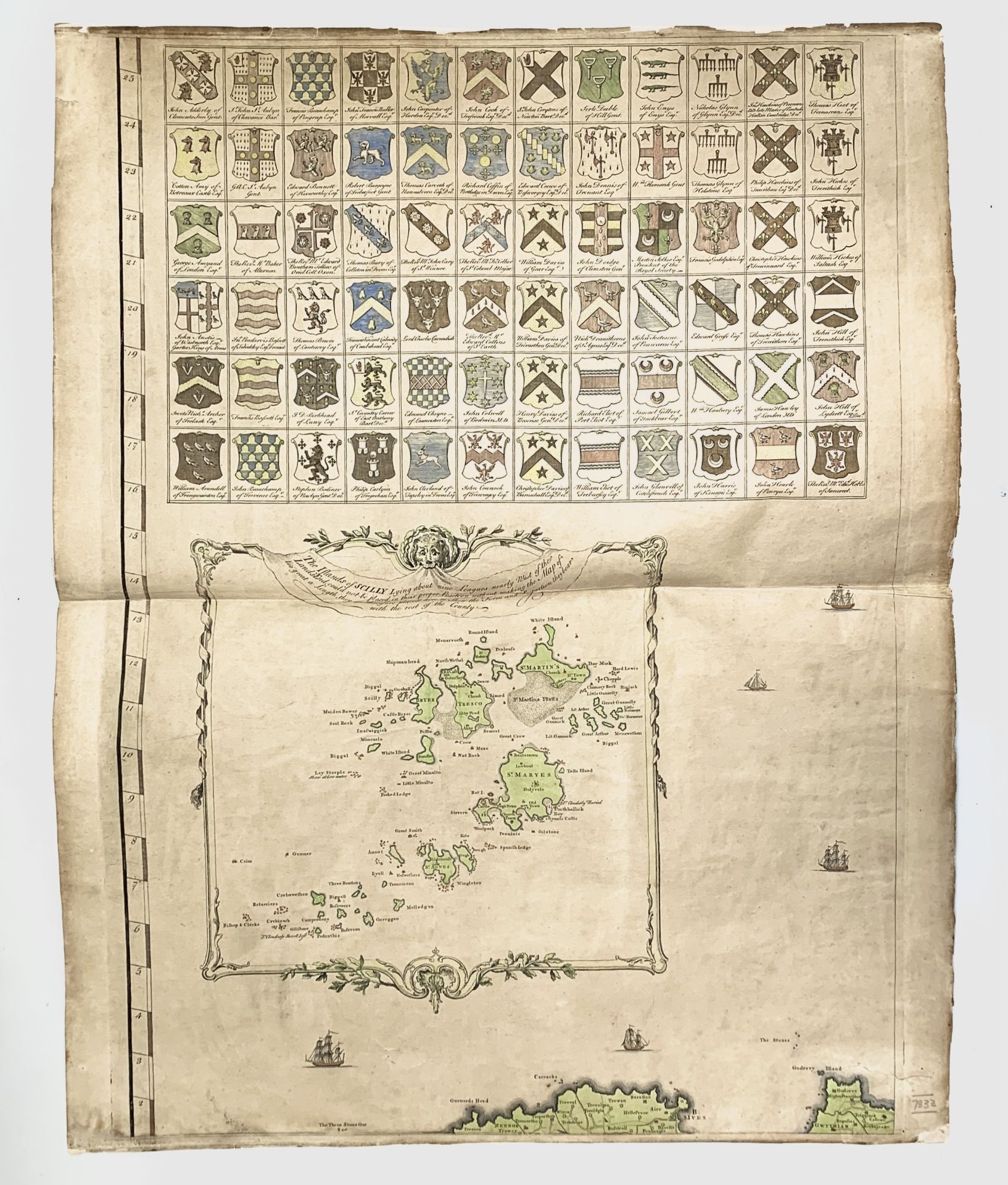 THOMAS MARTYN. 'A New and Accurate Map of the County of Cornwall.....' Engraved and hand coloured