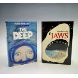 PETER BENCHLEY. 'Jaws.' First edition, unclipped dj, Book Club Associates, 1974; 'The Deep,' First