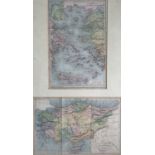 MAPS. Two 19th century maps in one frame, 'Insule Maris Aegaei and Asia Minor,' frame size approx