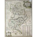 EMMANUAL BOWEN (1694-1767). 'An Accurate Map of Bedford divided into its Hundreds....' Hand