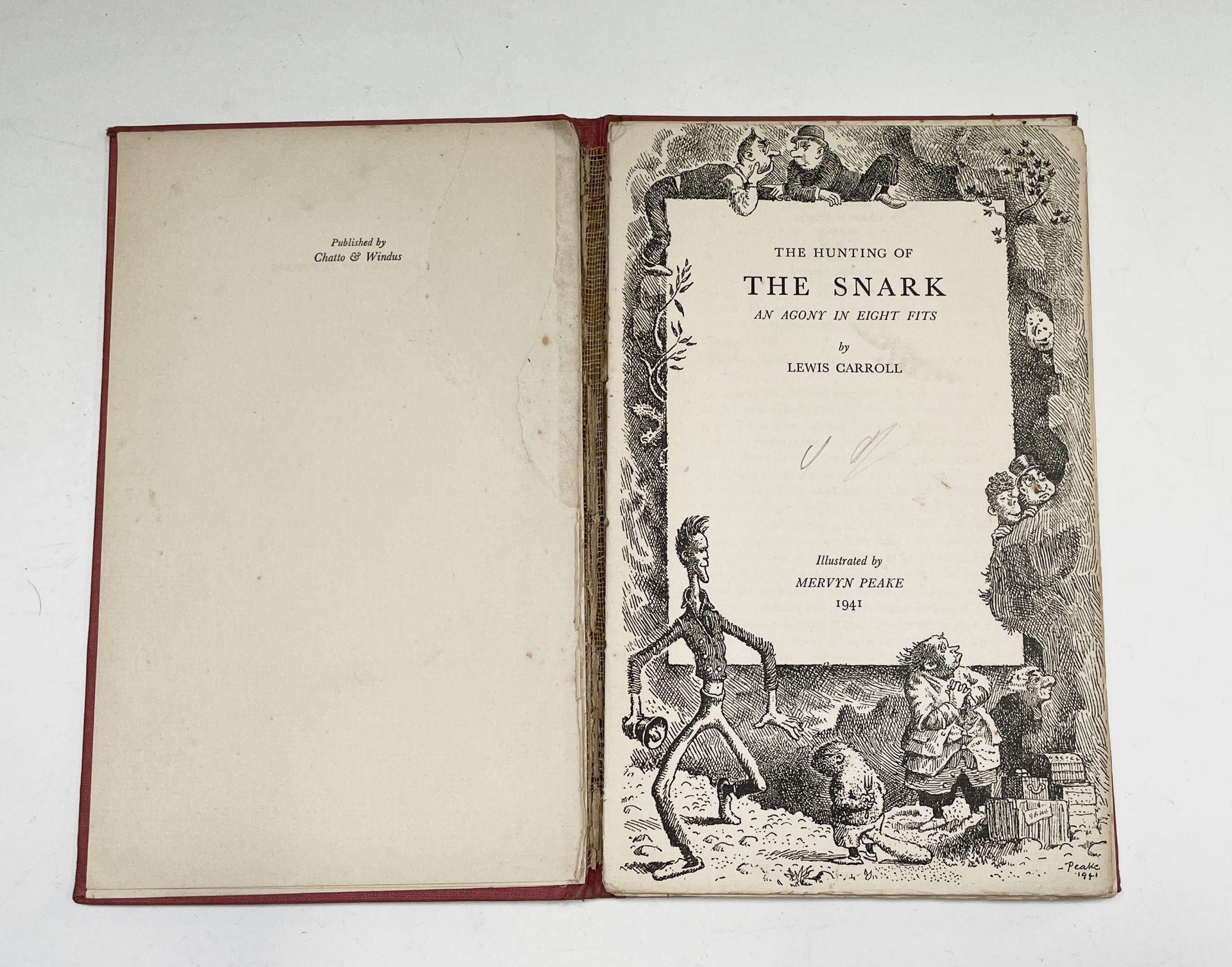 MERVYN PEAKE ILLUSTRATIONS. 'The Hunting of the Snark.' Two copies in fair/good condition. Lacking - Image 6 of 7