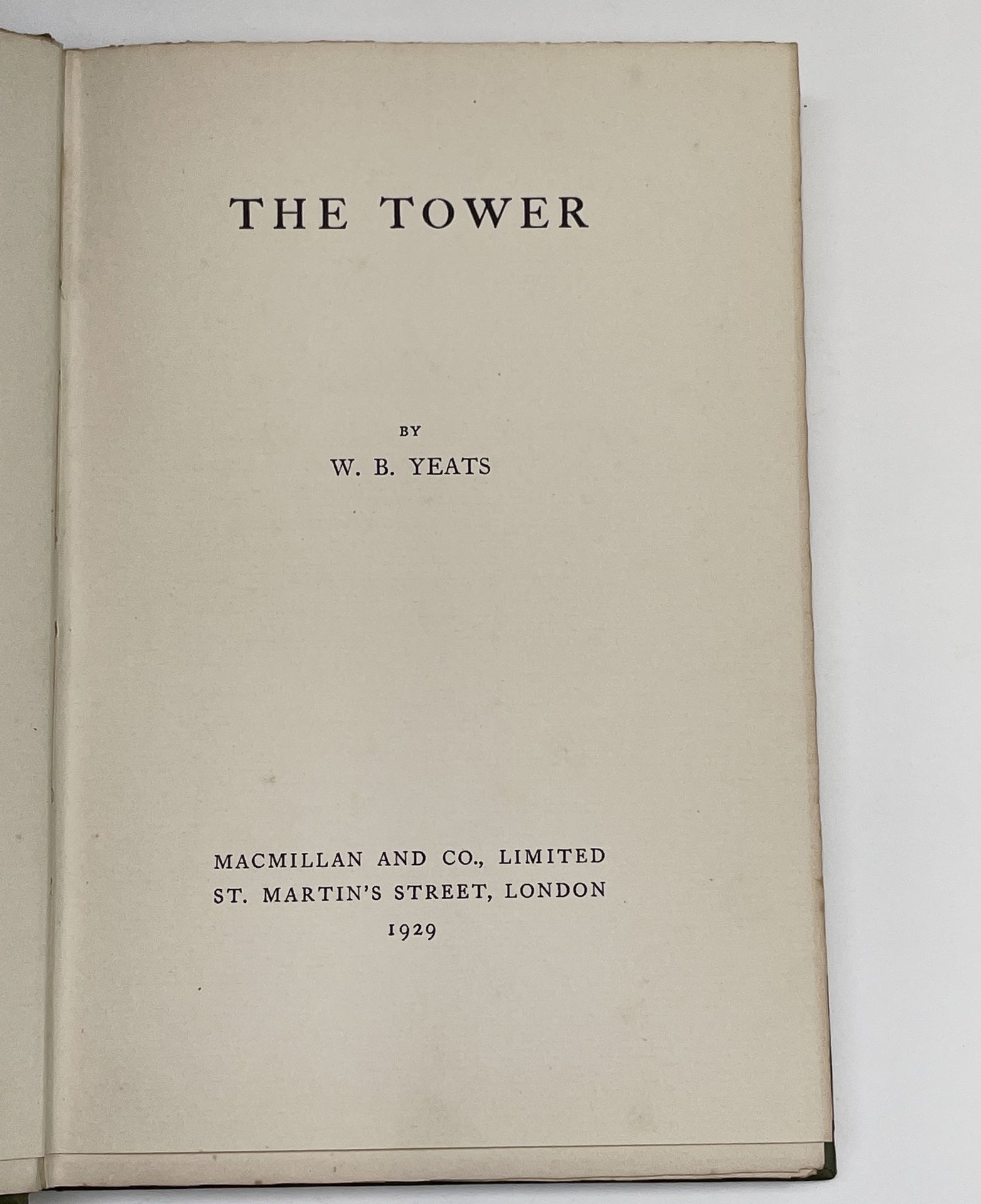 WILLIAM BUTLER YEATS. 'The Tower.' Original cloth gilt, designed by Thomas Sturge Moore, vg - Image 7 of 8
