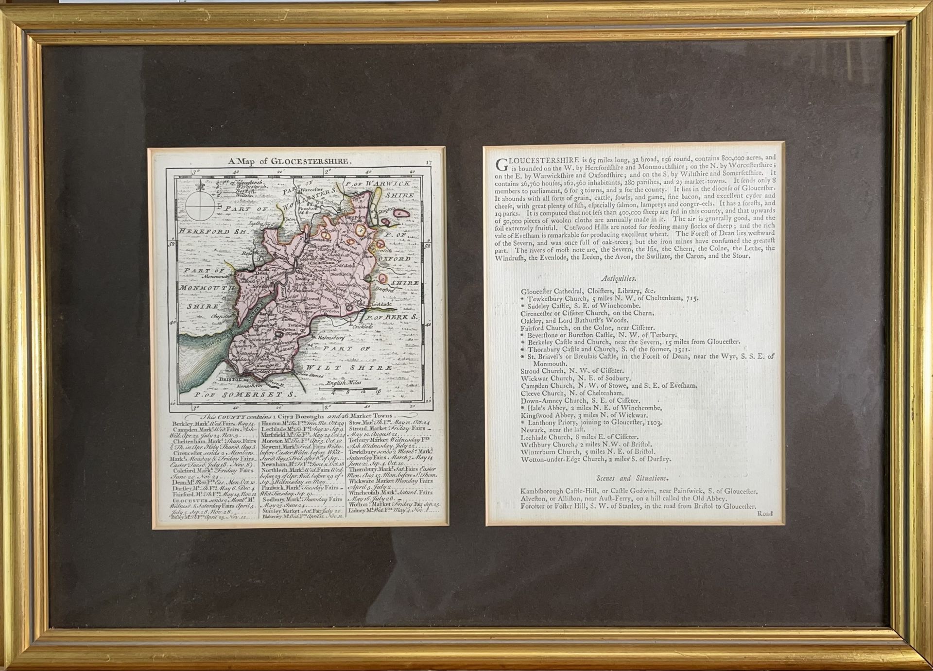 THOMAS KITCHIN and THOMAS JEFFERY. 'The Small English Atlas.' Hand coloured copper engraved map of - Image 2 of 2