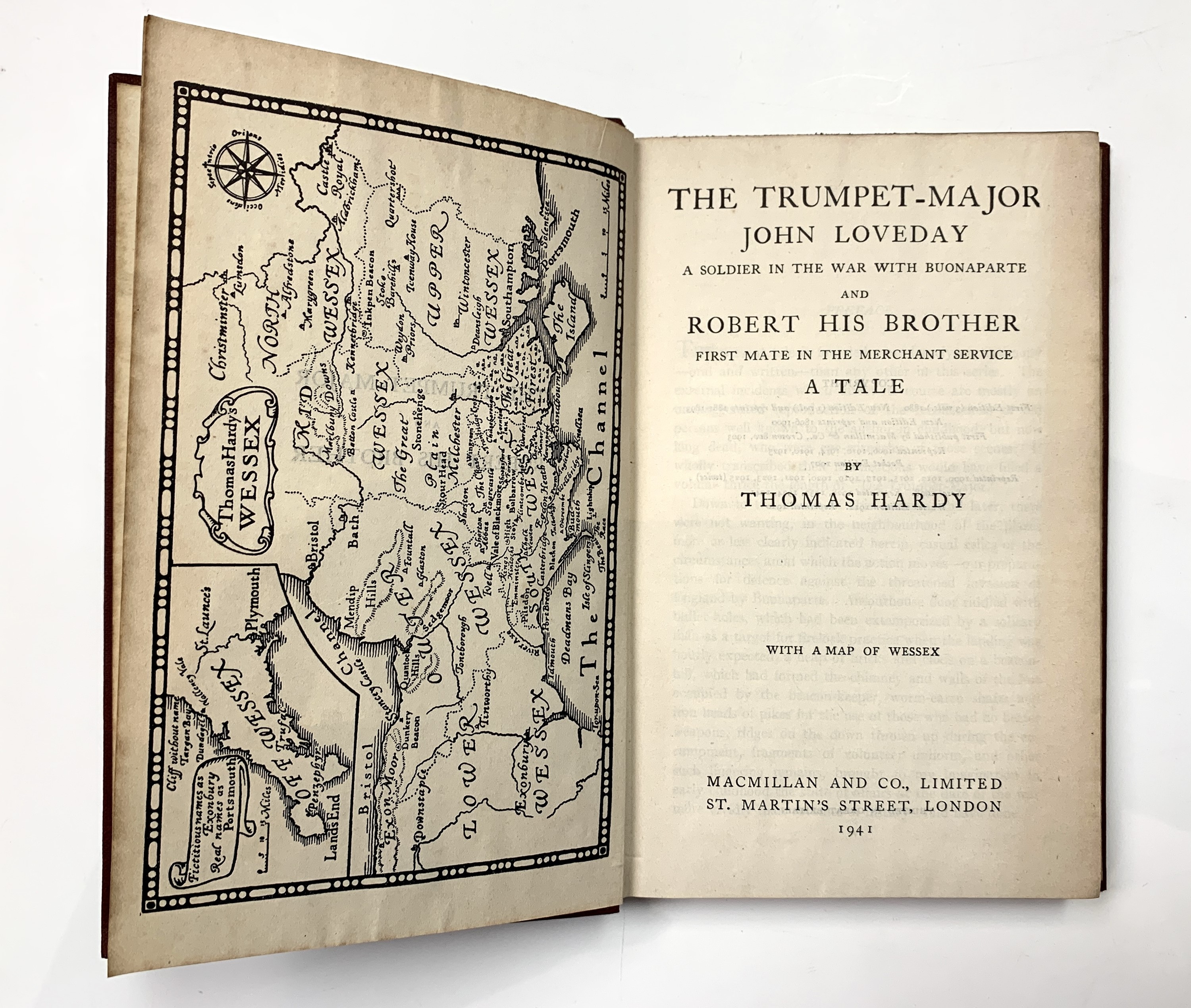 THOMAS HARDY. 'Tess of The D'Urbervilles.' Original burgundy cloth, MacMillian and Co, London, 1930; - Image 4 of 4