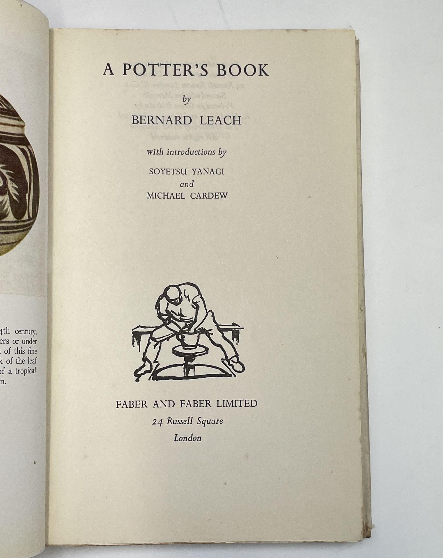 BERNARD LEACH. 'A Potter's Book.' Orig cl, dj unclipped slightly frayed, 1945; plus four others by - Image 3 of 5