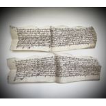ENYS-GALPIN Two rare Elizabethan Indentures dated 1588. Condition: please request a condition report