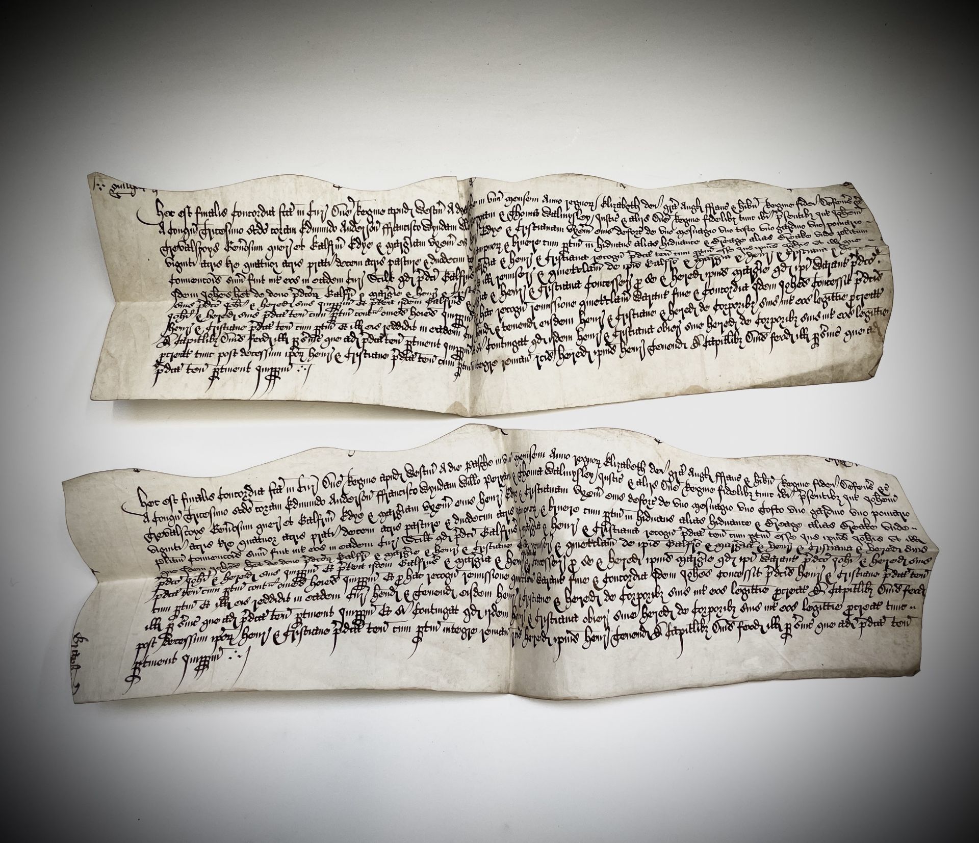 ENYS-GALPIN Two rare Elizabethan Indentures dated 1588. Condition: please request a condition report