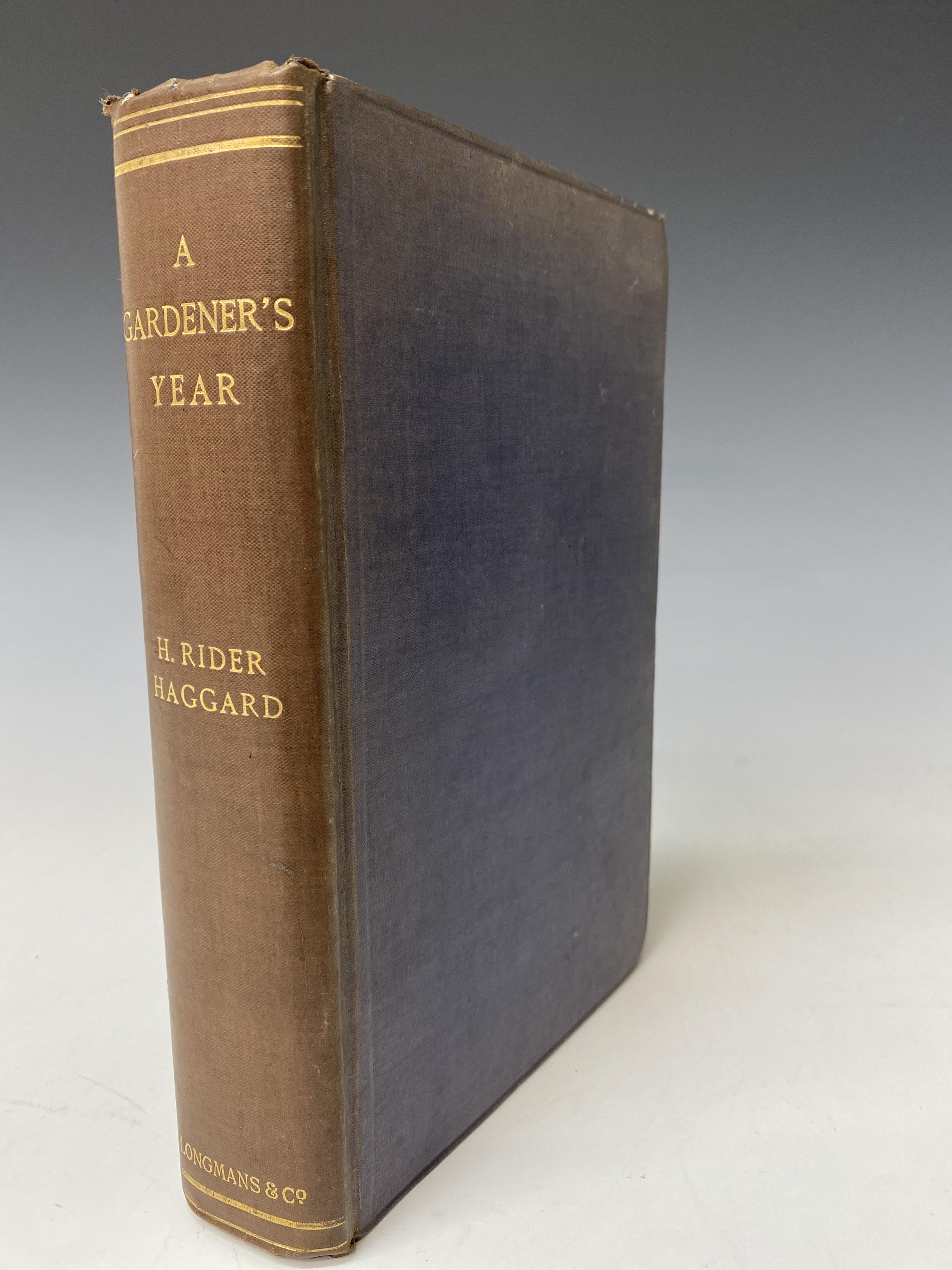 H. RIDER HAGGARD. 'A Gardener's Year.' First edition, original cloth, slight fading to cloth,