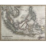 MAPS. 19th Century map of the 'East India Islands, hand coloured, framed and engraved, approx 19.5cm