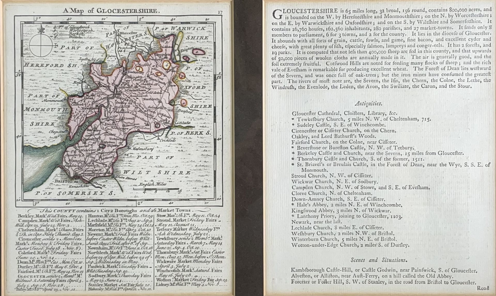 THOMAS KITCHIN and THOMAS JEFFERY. 'The Small English Atlas.' Hand coloured copper engraved map of