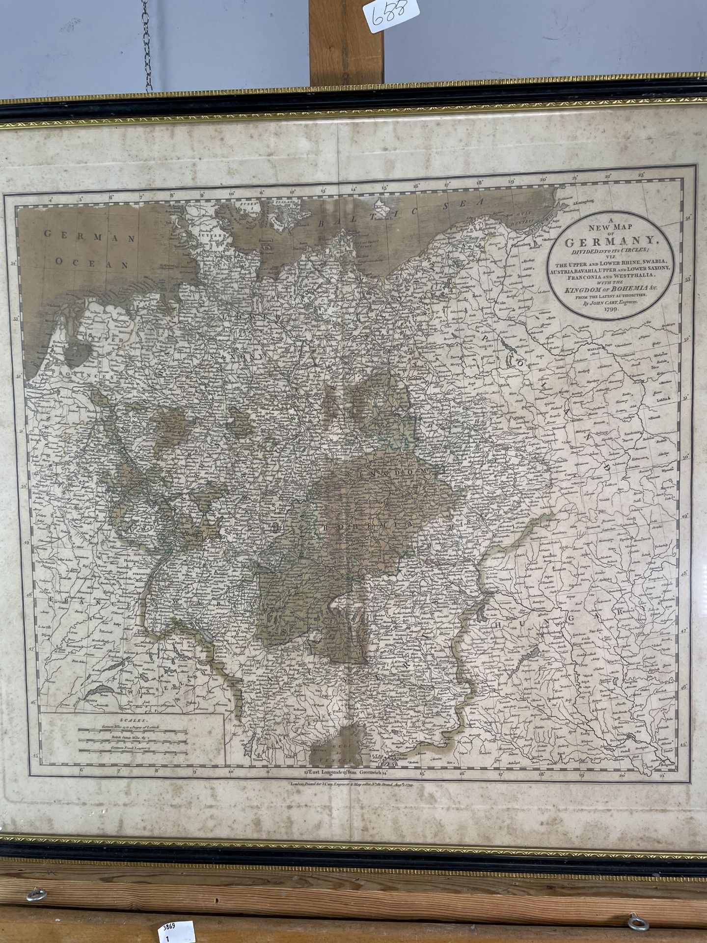 after HESSEL GERARDO. 'Typus Hispaniae.' Spain and Porugal, engraved map, glazed and framed, 1631, - Image 4 of 4