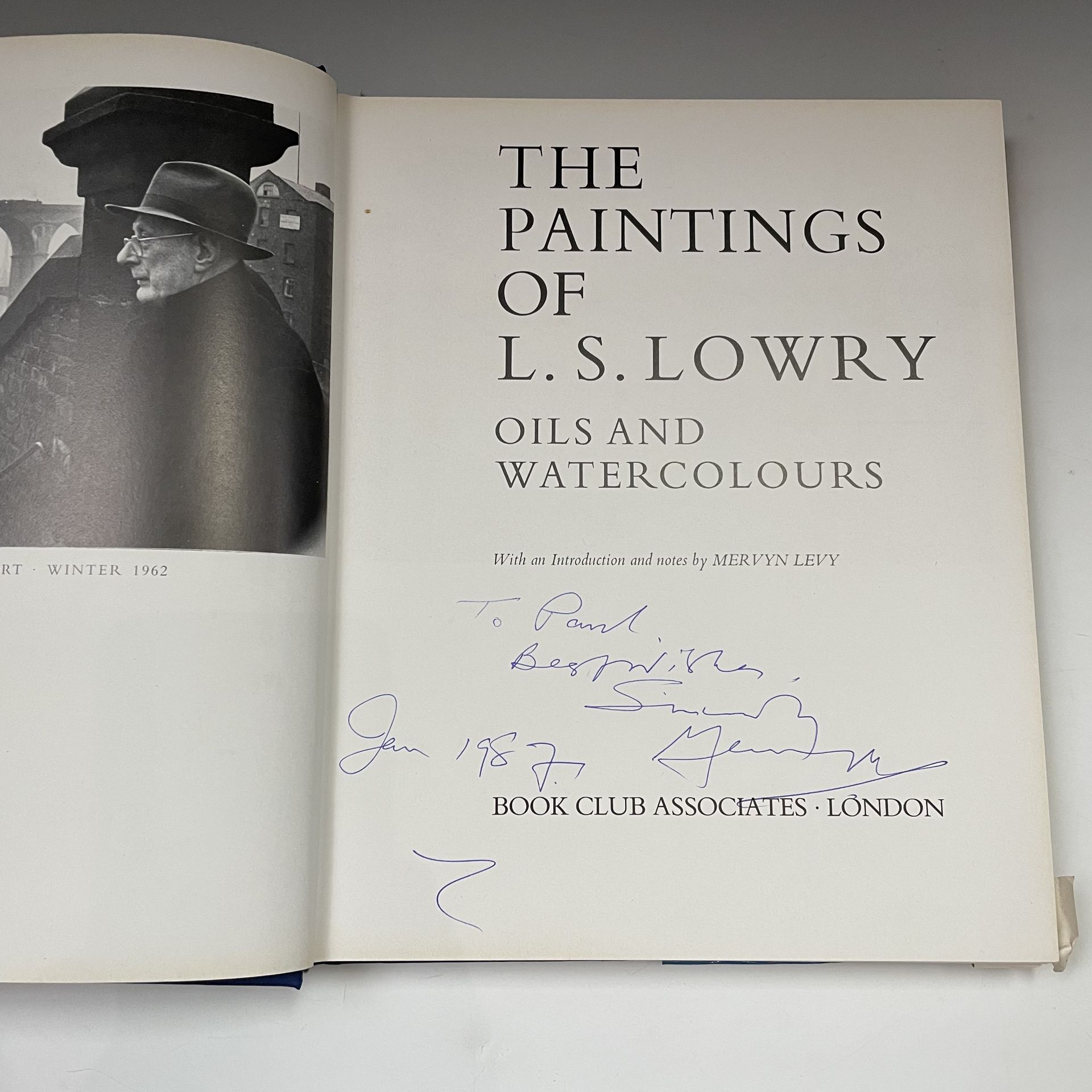 ART INTEREST. 'The paintings of L.S.Lowry Oils and Watercolours,' Signed and inscribed by author - Image 3 of 6
