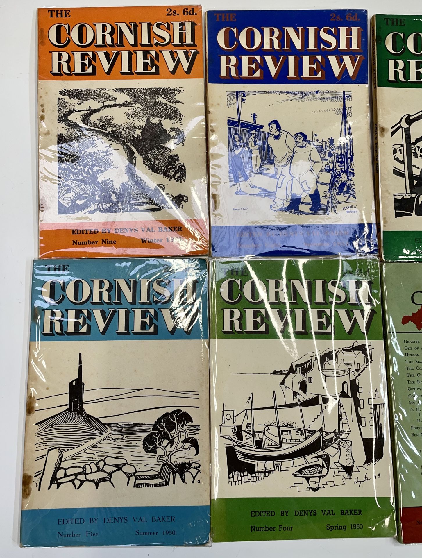 'The Cornish Review,' first nine issues, edited by Denys Val Baker, illustrated boards, cellophane - Image 6 of 7