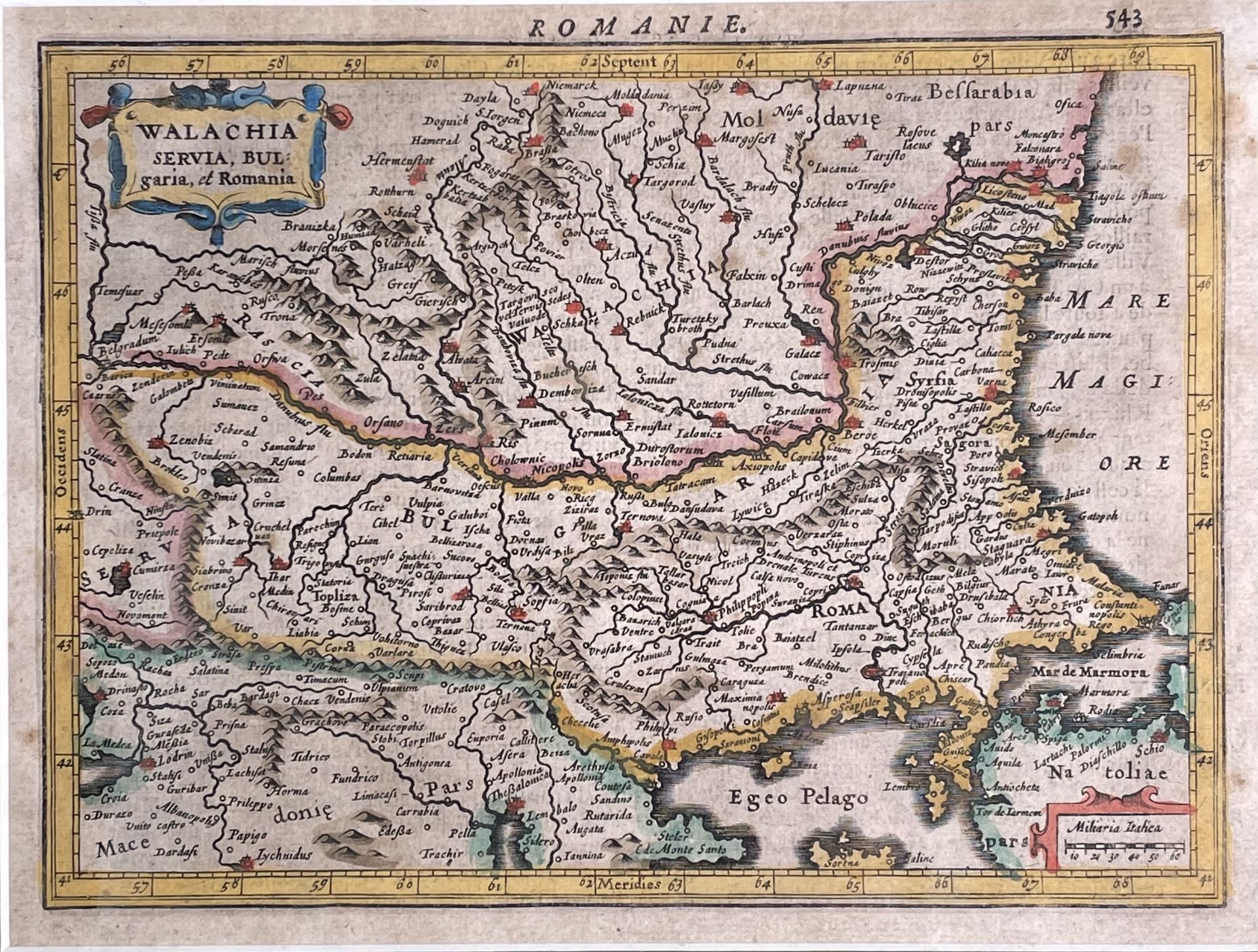 JANSSON and MERCATOR. 'Walachia, Servia, Bulgaria, et Romania,' hand coloured, copper engraved,