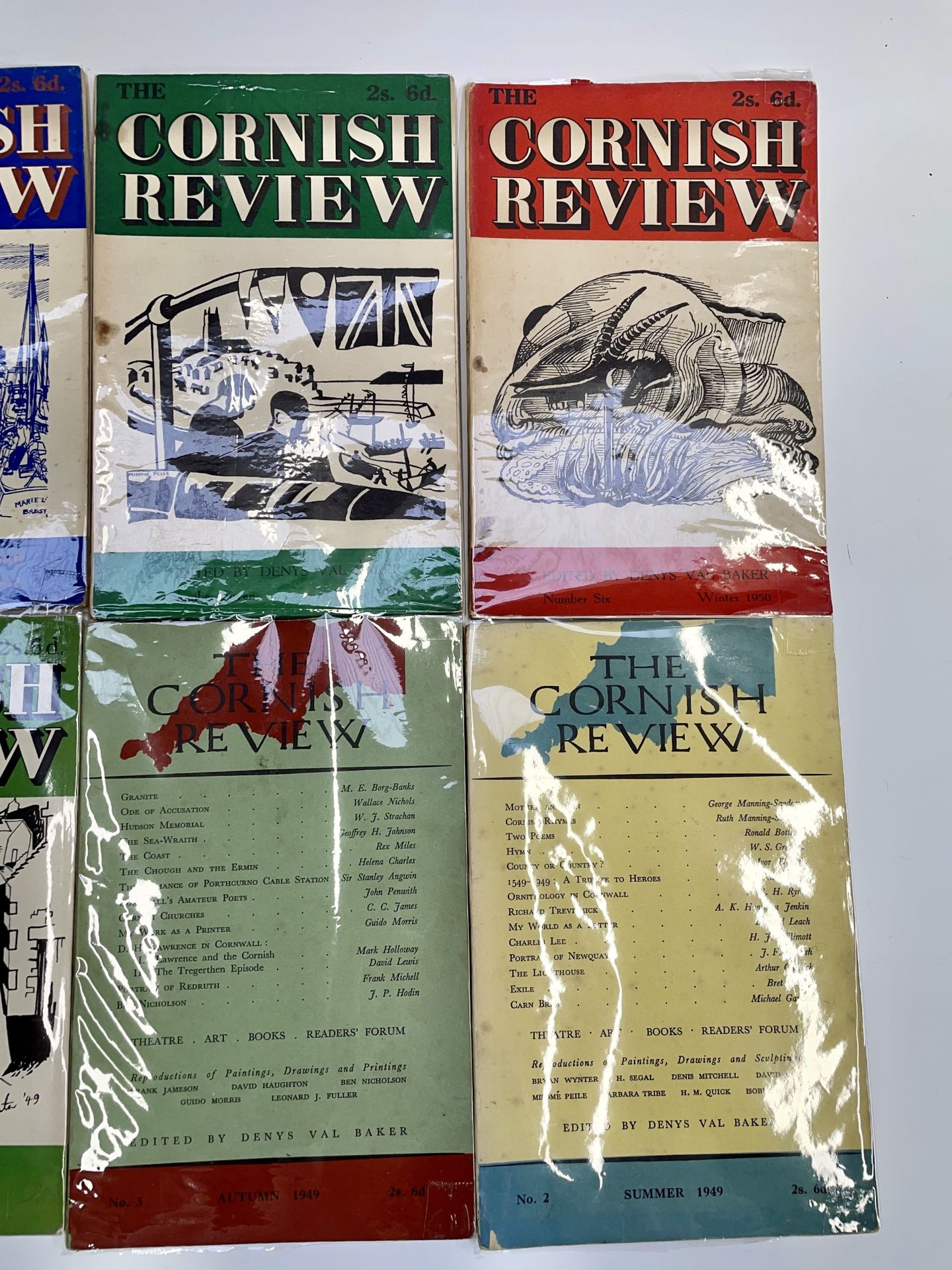 'The Cornish Review,' first nine issues, edited by Denys Val Baker, illustrated boards, cellophane - Image 7 of 7