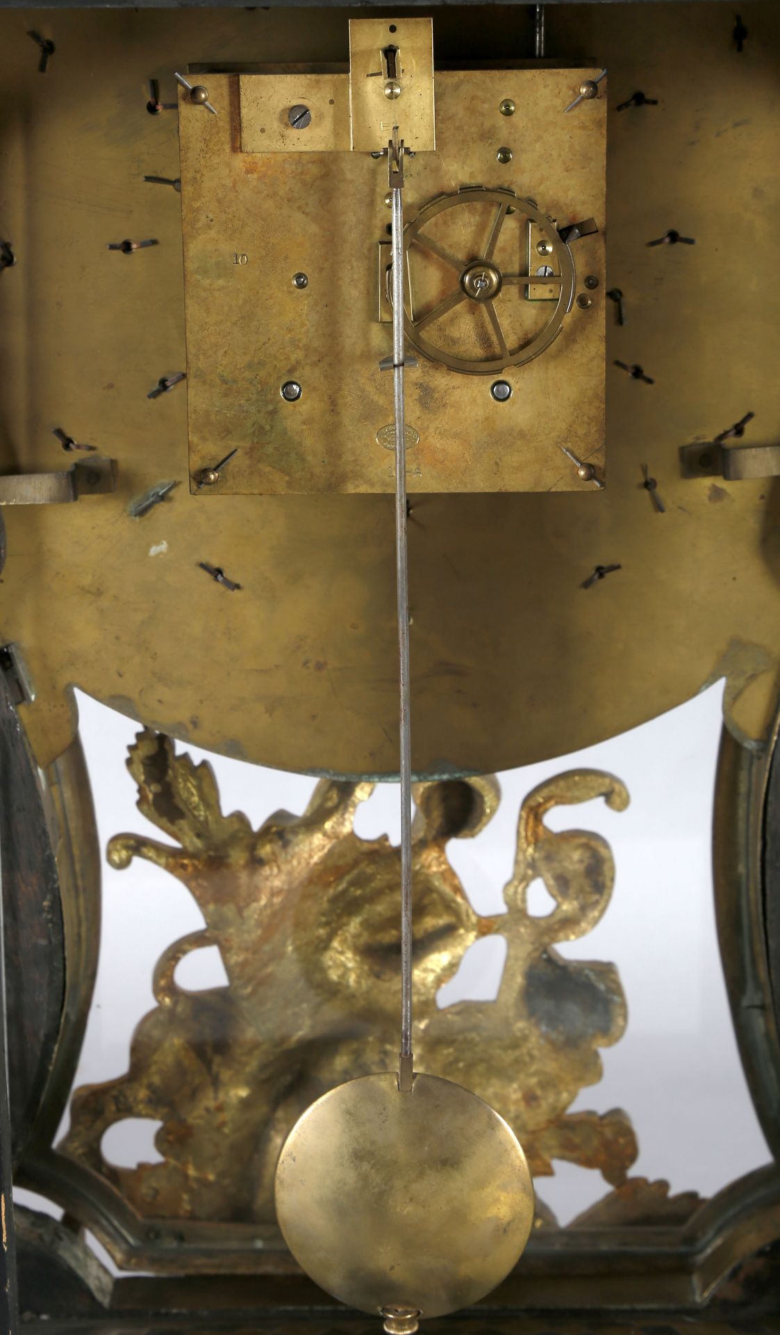 Prächtige Boulle-Pendule, oben mit Athena und Orpheus auf der Tür, Frankreich, wohl Paris, Mitte 19. - Image 3 of 6