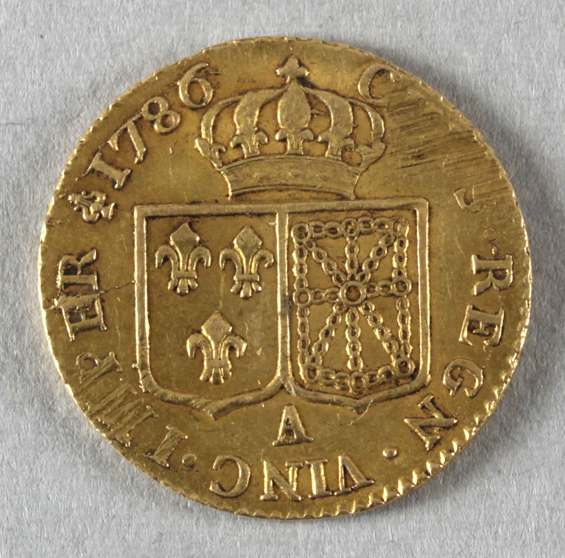 Goldmünze, 1 Louis d’Or, Frankreich, 1786 A, Ludwig XVI. - Bild 2 aus 2
